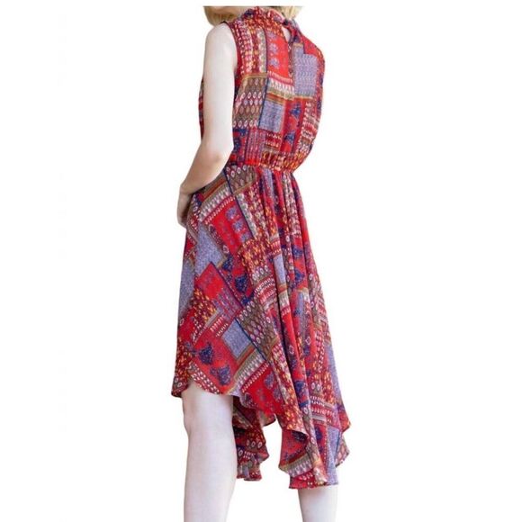 Anthropologie Eva Franco Shentel Dress Patchwork Pleated SZ 6 NEW - Picture 2 of 15
